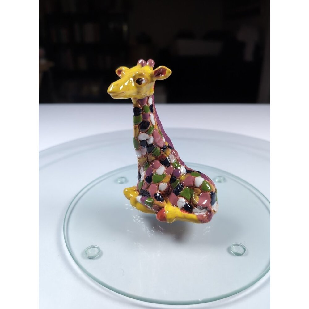 Vintage Ceramic Terra-cotta Multi Coloured Giraffe